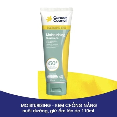 CANCER COUNCIL Cancer Council Moisturising Sunscreen With Aloe Vera & Vitamin E SPF50+ UVA-UVB 110ml