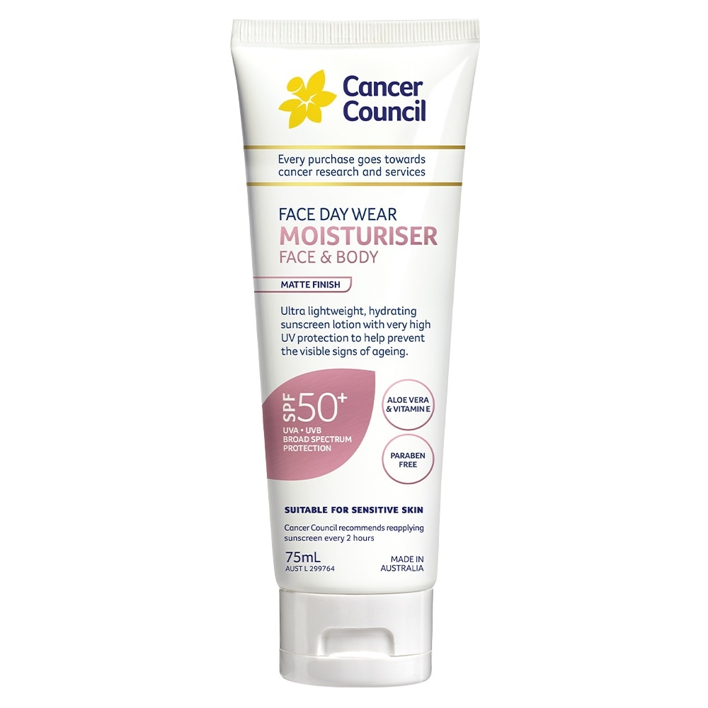 Kem Chống Nắng Cancer Council Face Day Moisturizer Dưỡng Ẩm Dành Cho Da Mặt SPF50+ UVA-UVB 75ml