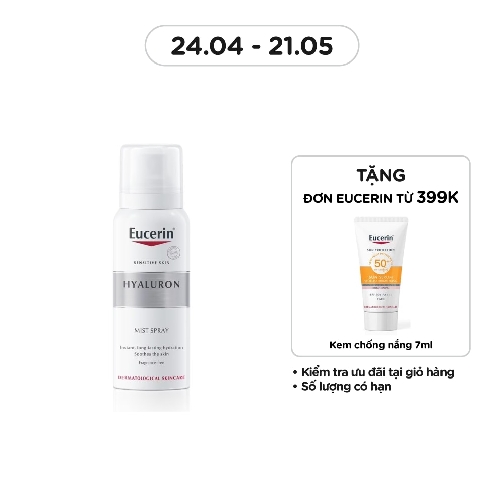 Xịt Dưỡng Ẩm Eucerin Làm Giảm Nếp Nhăn Hyaluron Mist Spray 50ml