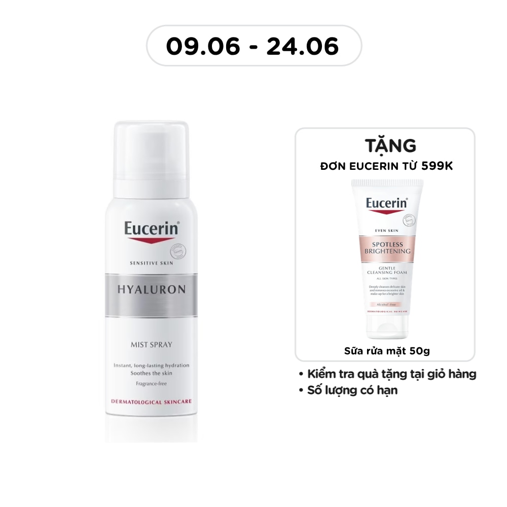 Xịt Dưỡng Ẩm Eucerin Làm Giảm Nếp Nhăn Hyaluron Mist Spray 50ml