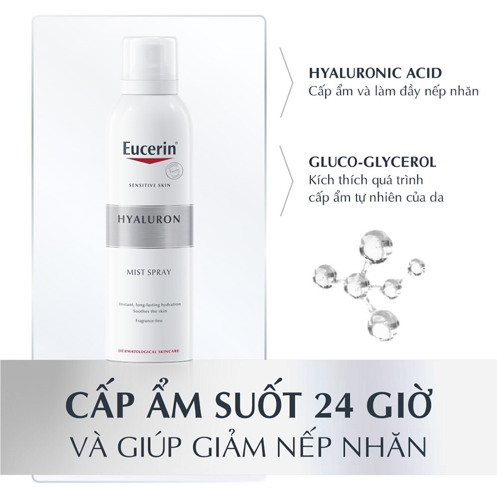 Xịt Dưỡng Ẩm Eucerin Làm Giảm Nếp Nhăn Hyaluron Mist Spray 150ml