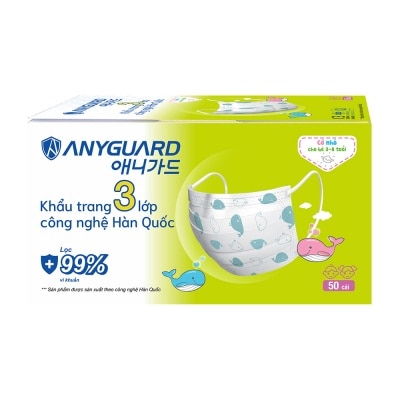 ANYGUARD Khẩu Trang Anyguard Baby Cho Trẻ Em 50 Cái/ Hộp