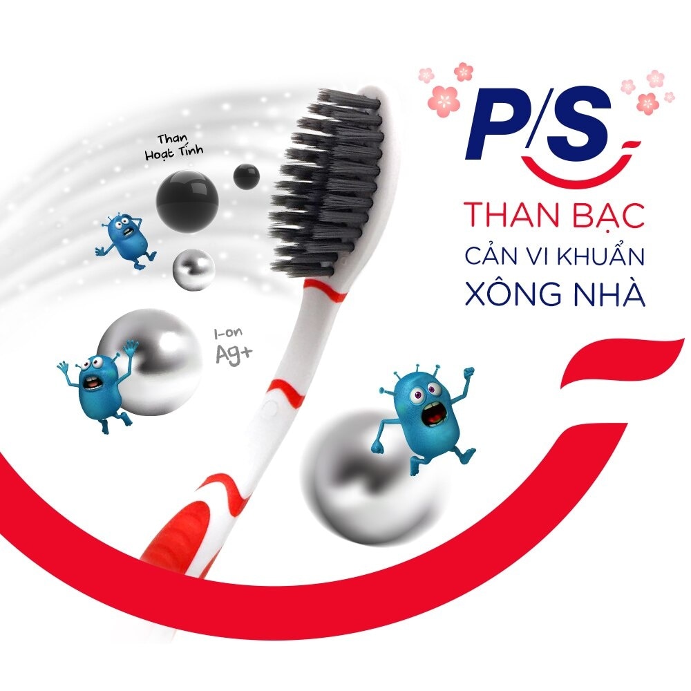 Bàn Chải Đánh Răng P/S Than Bạc Kháng Khuẩn 1 Cây