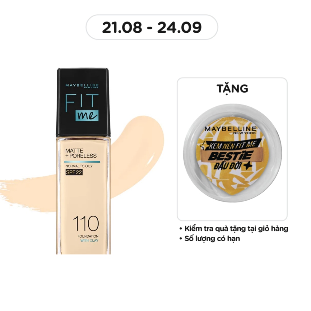 Foundation Fit Me Matte+ Poreless SPF22 30ml .#110 Porcelain