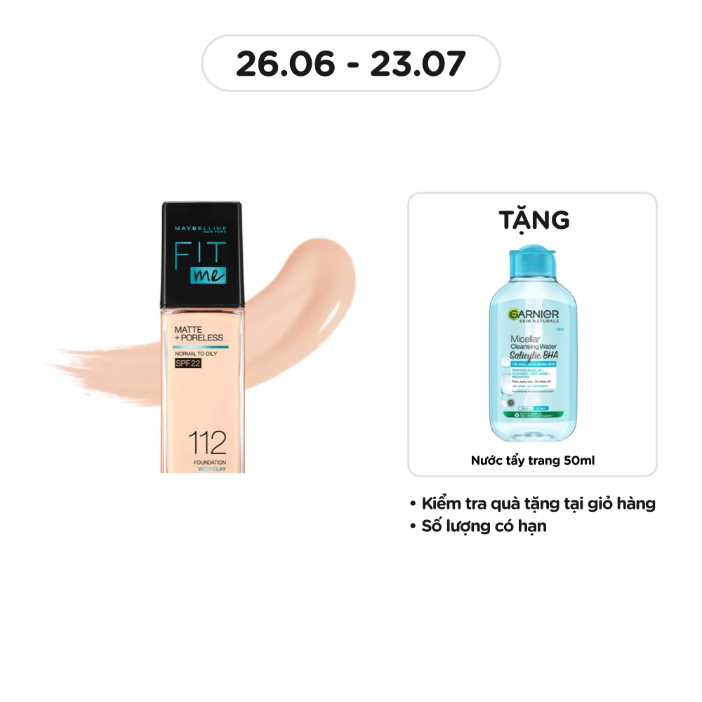 MAYBELLINE NEW YORK Foundation Fit Me Matte+ Poreless SPF22 30ml .#112 Natural Ivory