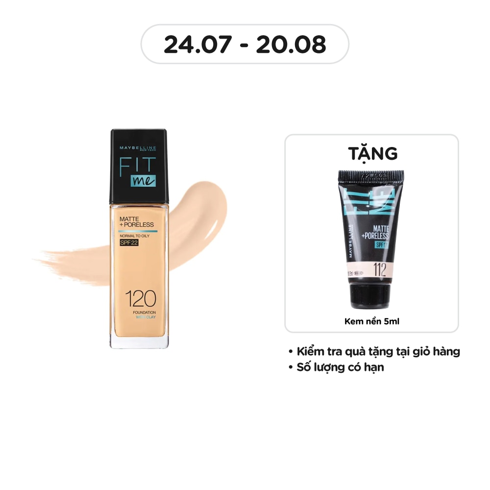 MAYBELLINE NEW YORK Foundation Fit Me Matte+ Poreless SPF22 30ml .#120 Classic Ivory