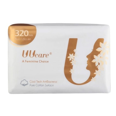 UUCARE Sanitary Napkin Night CoolTech Antibacterial Pure Cotton Surface 32cm 8 Pieces