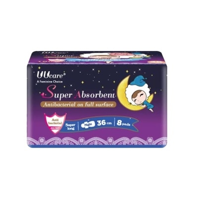 UUCARE Sanitary Napkin Over Night Young Girl Antibacterial On Full Surface 36cm 8 Pads image
