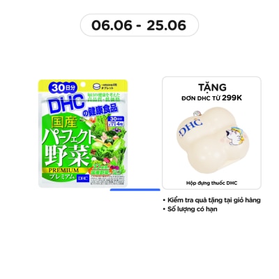 DHC Thực Phẩm Bảo Vệ Sức Khỏe DHC Perfect Vegetable Premium Japanese Harvest Bổ Sung Chất Xơ 120 Viên 68.6g