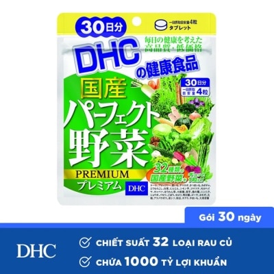 DHC Thực Phẩm Bảo Vệ Sức Khỏe DHC Perfect Vegetable Premium Japanese Harvest Bổ Sung Chất Xơ 120 Viên 68.6g