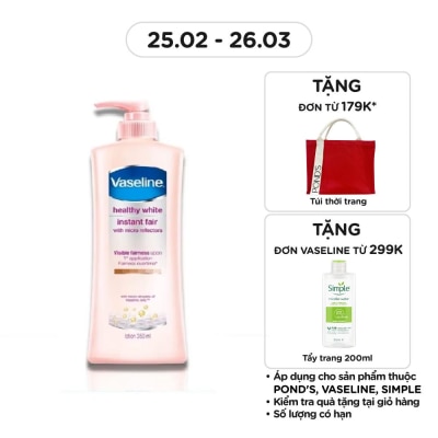 VASELINE Sữa Dưỡng Thể Vaseline Healthy White Instant Fair Trắng Da 350ml