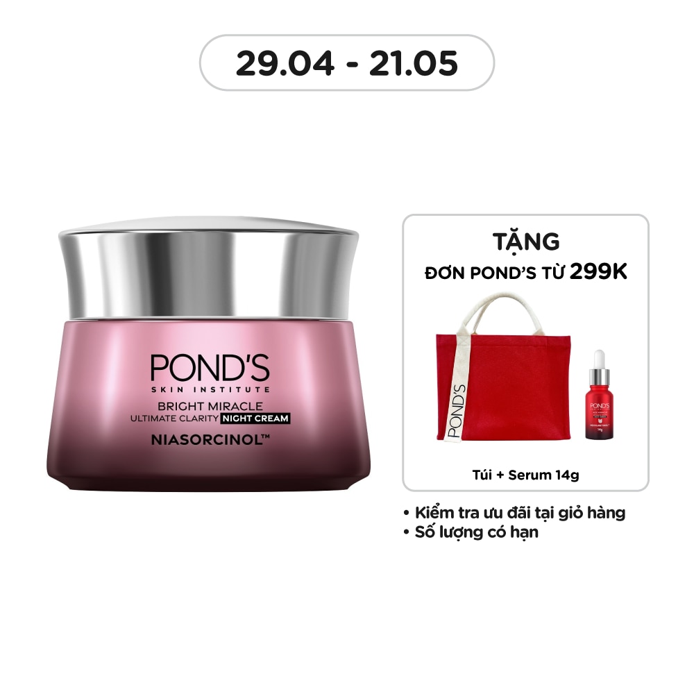 Kem Dưỡng Da Pond'S White Beauty Super Night Cream Ban Đêm Dưỡng Ẩm Trắng Mịn 45g