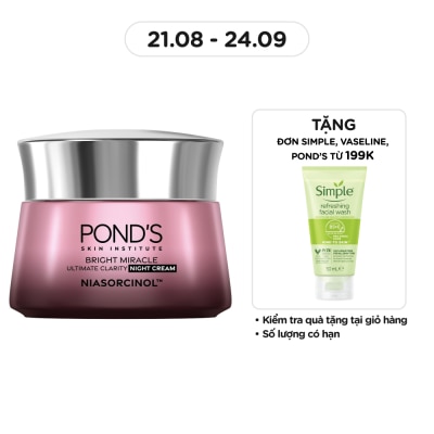 POND'S Kem Dưỡng Da Pond'S White Beauty Super Night Cream Ban Đêm Dưỡng Ẩm Trắng Mịn 45g