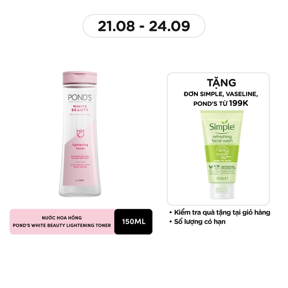 Nước Hoa Hồng Pond'S White Beauty Lightening Toner Làm Sáng Da 150ml