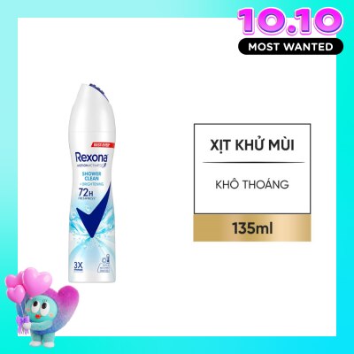 REXONA Xịt Khử Mùi Rexona Shower Clean Dry & Fresh Confidence Dành Cho Nữ 135ml image