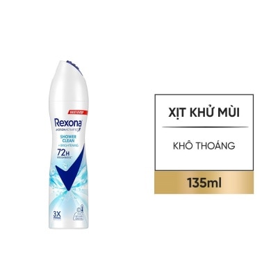 REXONA Xịt Khử Mùi Rexona Shower Clean Dry & Fresh Confidence Dành Cho Nữ 135ml