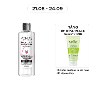 POND'S Nước Tẩy Trang Pond's Vitamin Micellar Water D-Toxx Charcoal Than Hoạt Tính Sạch Sâu 400ml