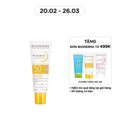 BIODERMA Kem Chống Nắng Bioderma Photoderm Aquafluide Teinte Claire Tông Màu Tự Nhiên SPF50+ 40ml