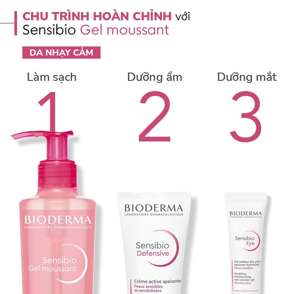 Gel Rửa Mặt Bioderma Sensibio Moussant Tẩy Trang Và Dưỡng Ẩm 200ml