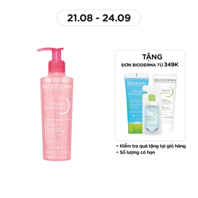 BIODERMA Gel Rửa Mặt Bioderma Sensibio Moussant Tẩy Trang Và Dưỡng Ẩm 200ml
