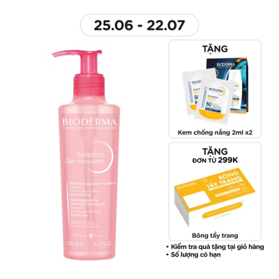 BIODERMA - Gel Rửa Mặt Bioderma Sensibio Moussant Tẩy Trang Và Dưỡng Ẩm 200ml