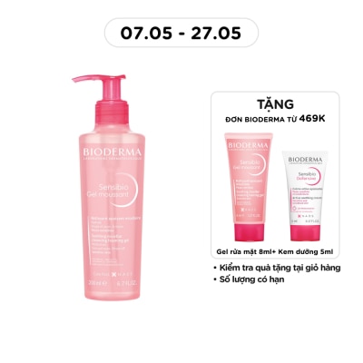 BIODERMA - Gel Rửa Mặt Bioderma Sensibio Moussant Tẩy Trang Và Dưỡng Ẩm 200ml