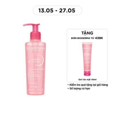 BIODERMA - Gel Rửa Mặt Bioderma Sensibio Moussant Tẩy Trang Và Dưỡng Ẩm 200ml