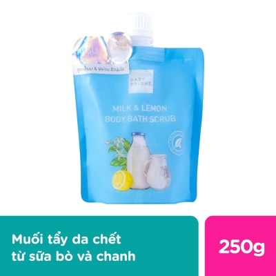 BABY BRIGHT Muối Tẩy Da Chết Baby Bright Milk And Lemon Body Bath Scrub Muối Sữa Bò Và Chanh 250g