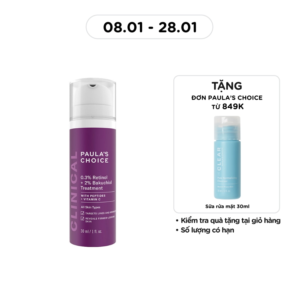 Kem Dưỡng Da Paula's Choice 0.3% Retinol + 2% Bakuchiol Treatment 30ml