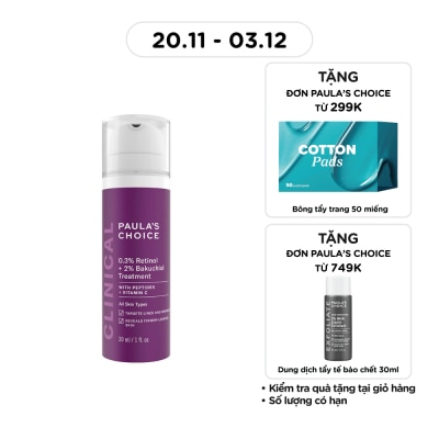 PAULA'S CHOICE Kem Dưỡng Da Paula's Choice 0.3% Retinol + 2% Bakuchiol Treatment 30ml