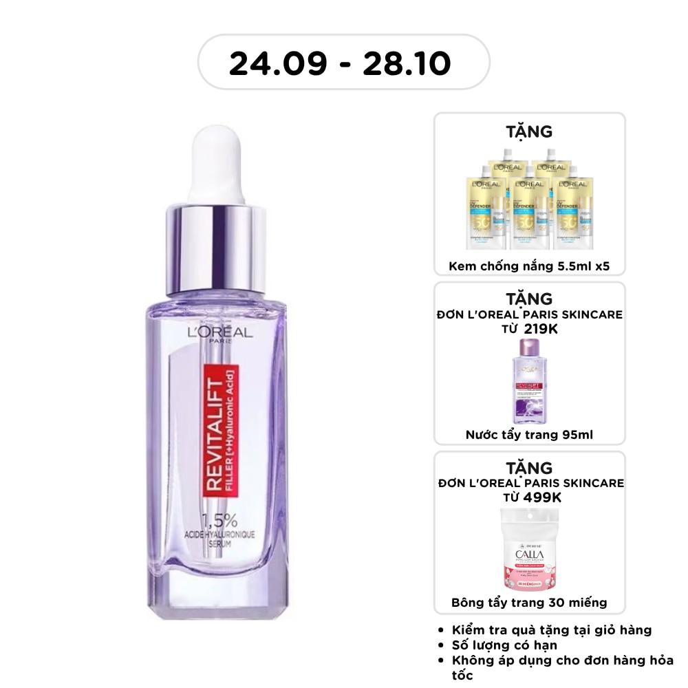 Dưỡng Chất L'oreal Revitalift Hyaluronic Acid Serum Căng Mịn và Sáng Da 30ml image