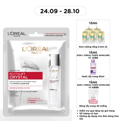 L'OREAL PARIS Mặt Nạ Dưỡng Chất L'oreal Revitalift Crystal Micro Essence Treatment Mask Căng Mướt Da 25g image