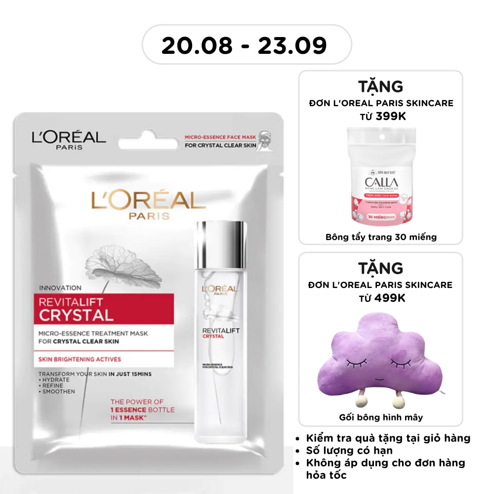 Mặt Nạ Dưỡng Chất L'oreal Revitalift Crystal Micro Essence Treatment Mask Căng Mướt Da 25g image