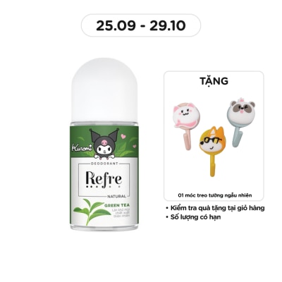REFRE Lăn Khử Mùi Refre Natural Green Tea Hương Trà Xanh Thuần Khiết 40ml