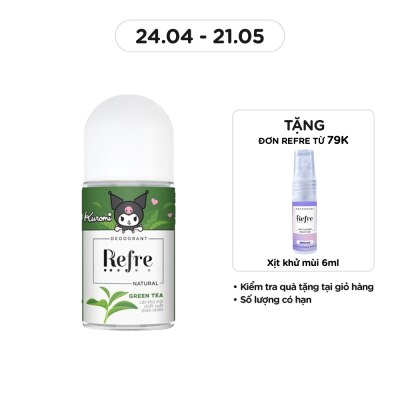 REFRE Lăn Khử Mùi Refre Natural Green Tea Hương Trà Xanh Thuần Khiết 40ml