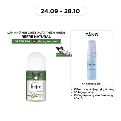 REFRE Lăn Khử Mùi Refre Natural Green Tea Hương Trà Xanh Thuần Khiết 40ml image