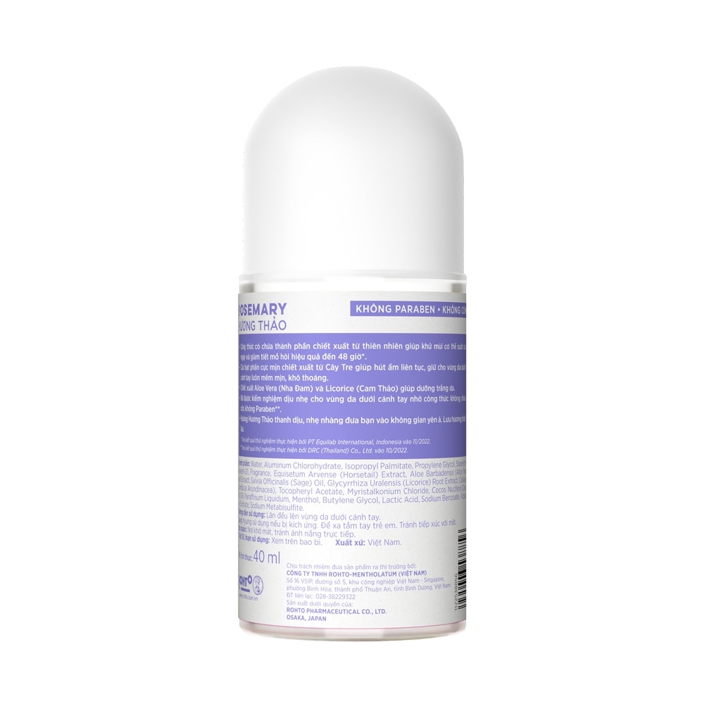 Lăn Khử Mùi Refre Natural Rosemary Hương Thảo Thanh Dịu 40ml