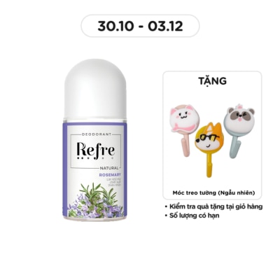 REFRE Lăn Khử Mùi Refre Natural Rosemary Hương Thảo Thanh Dịu 40ml