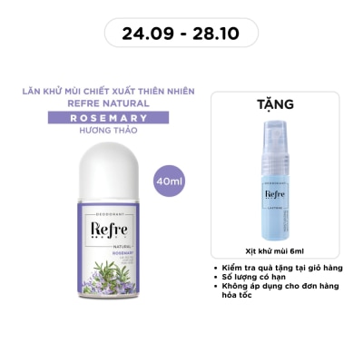 REFRE Lăn Khử Mùi Refre Natural Rosemary Hương Thảo Thanh Dịu 40ml image