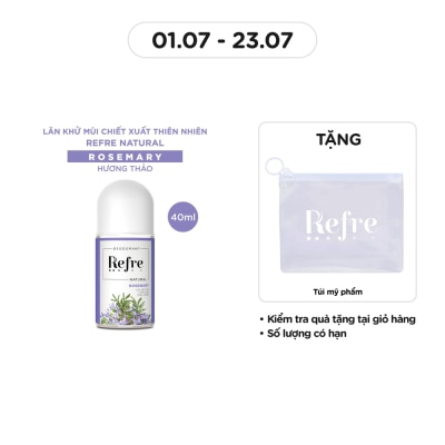 REFRE Lăn Khử Mùi Refre Natural Rosemary Hương Thảo Thanh Dịu 40ml