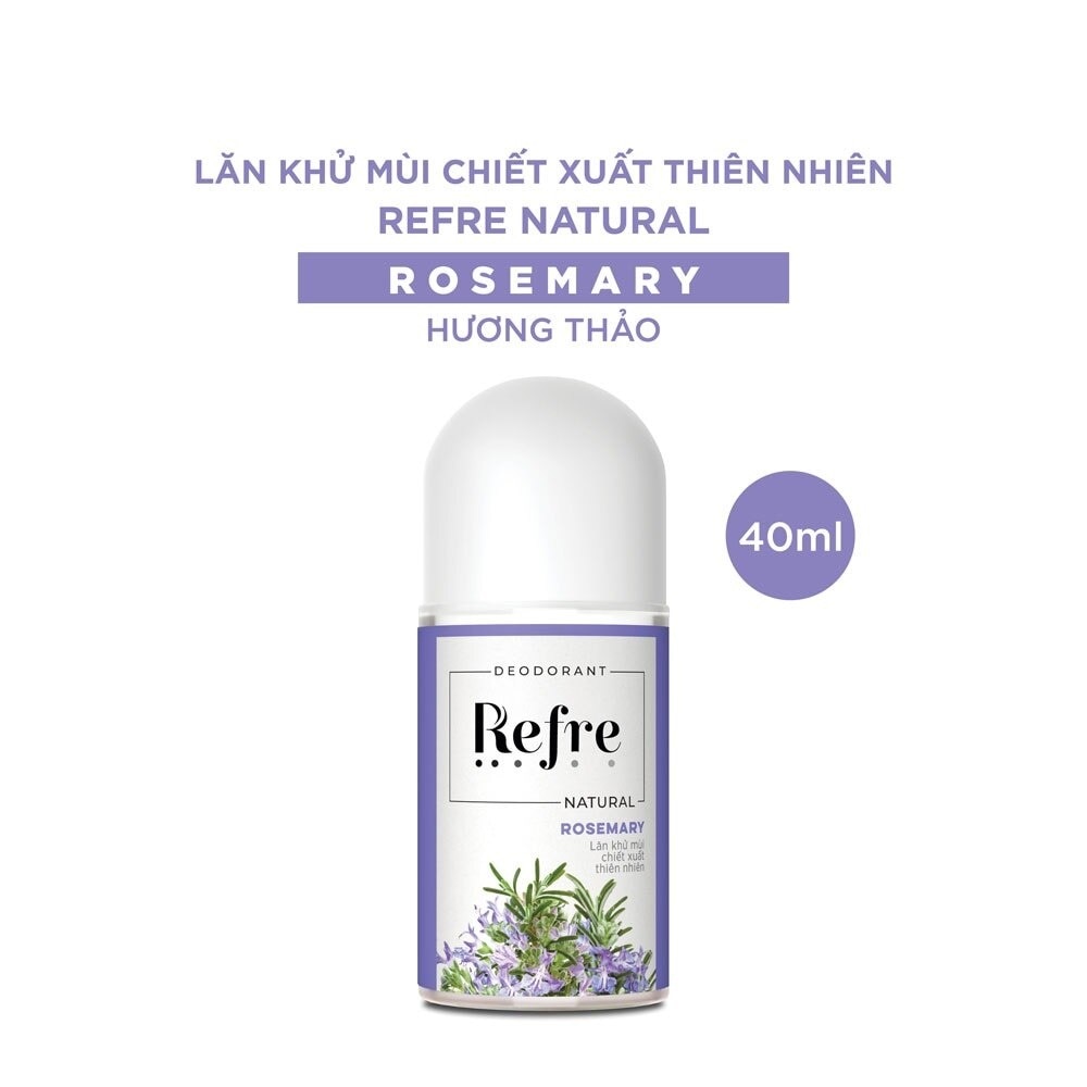 Lăn Khử Mùi Refre Natural Rosemary Hương Thảo Thanh Dịu 40ml