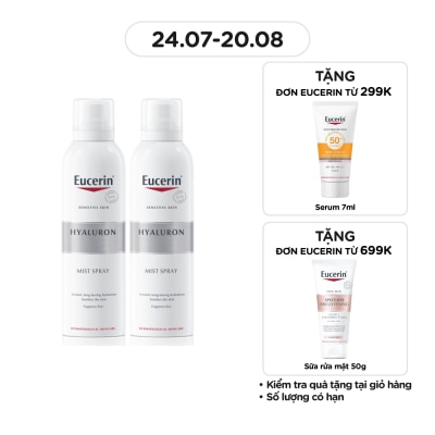 EUCERIN Combo Xịt Dưỡng Ẩm Eucerin Sensitive Skin Hyaluron Mist Spray Cho Da Nhạy Cảm 150ml x 2