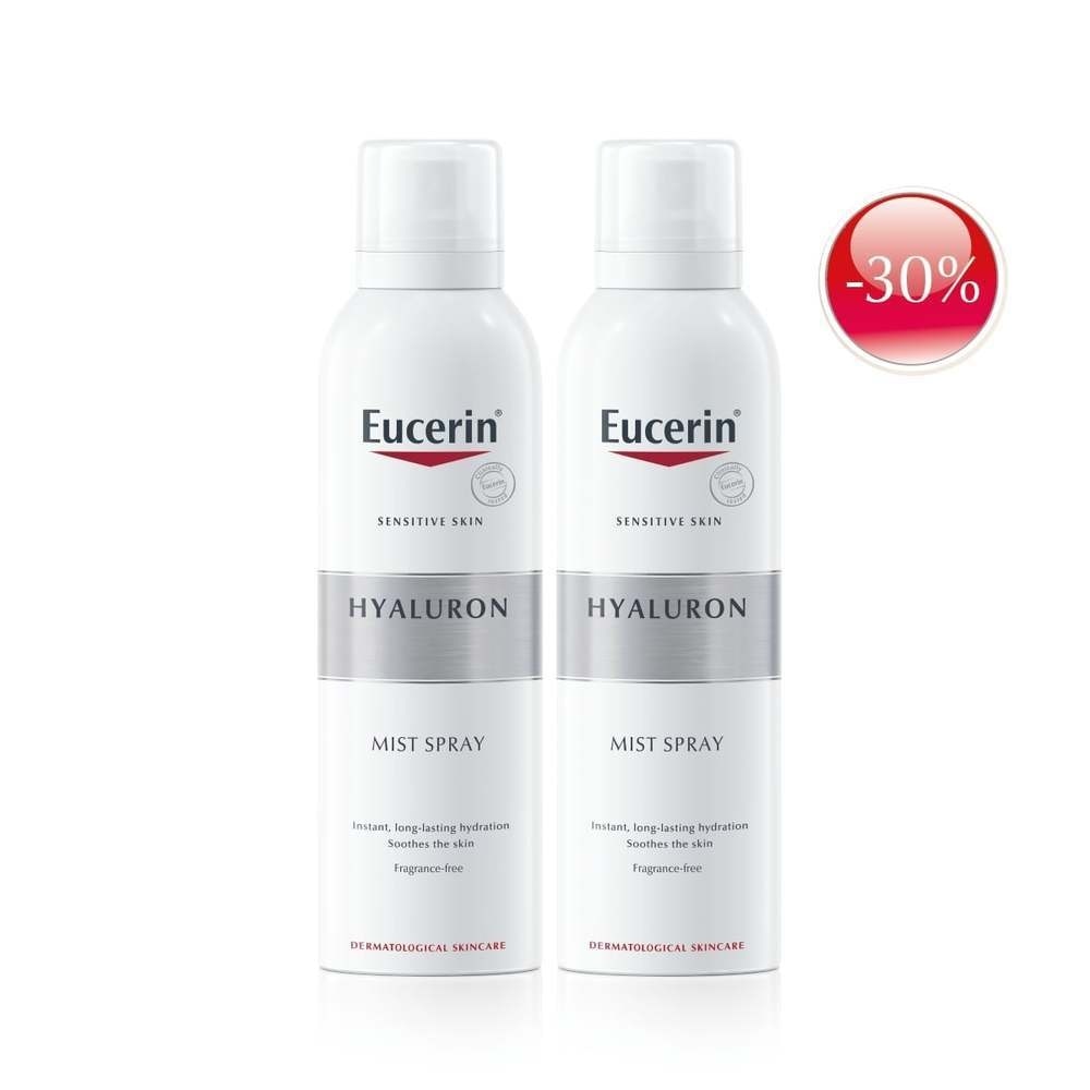 Combo Xịt Dưỡng Ẩm Eucerin Sensitive Skin Hyaluron Mist Spray Cho Da Nhạy Cảm 150ml x 2