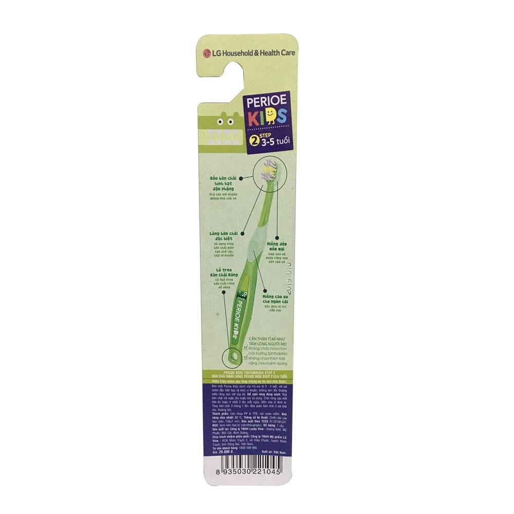 Bàn Chải Đánh Răng Perioe Kids Toothbrush Step 2 Dành Cho Trẻ Em (3-5 Tuổi) 1 Cây