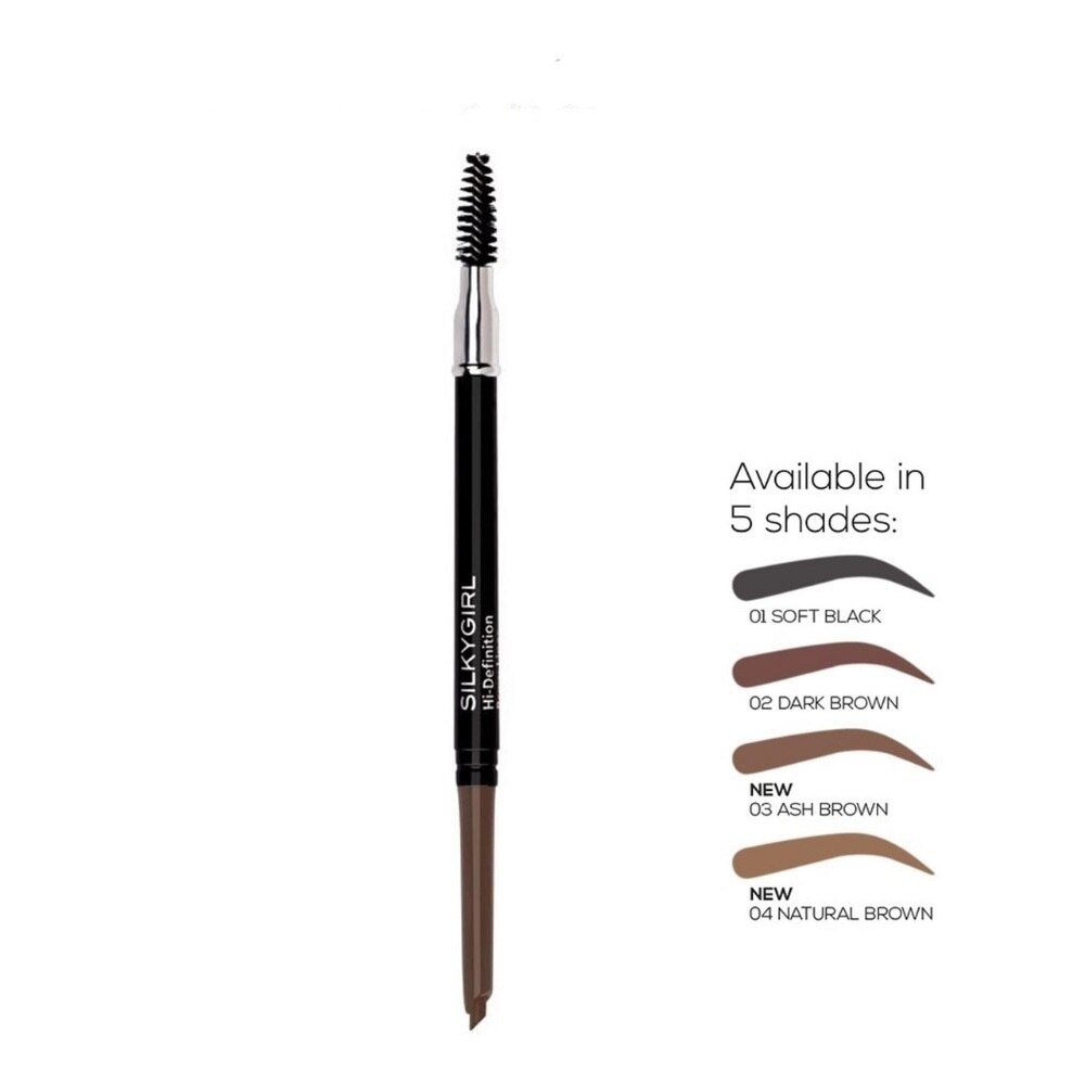 Chì Mày Hai Đầu Silkygirl Hi - Definition Brow Liner 0.35g .#03 Ash Brown Nâu Tro