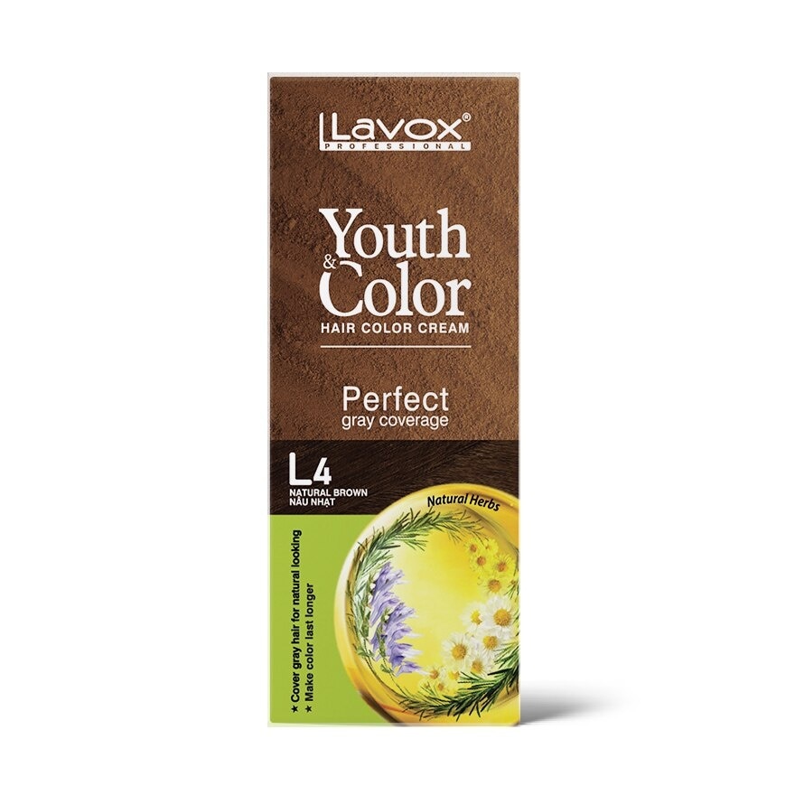 Youth & Color Hair Color Cream 60ml x 2 .#L4 Natural Brown