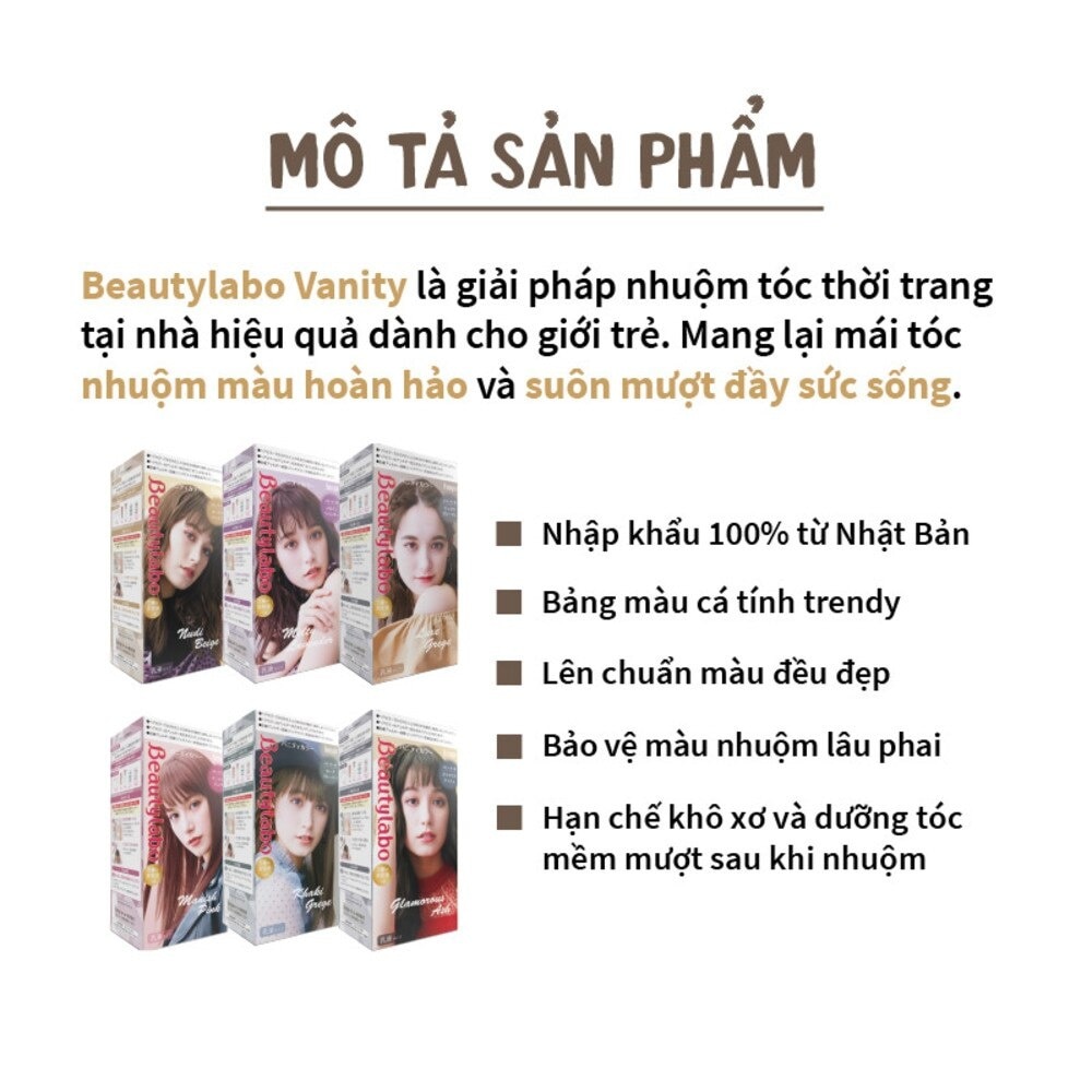 Kem Nhuộm Beautylabo Vanity Color 40g+80ml+13mlx2 .#Melty Lavender Nâu Ánh Tím