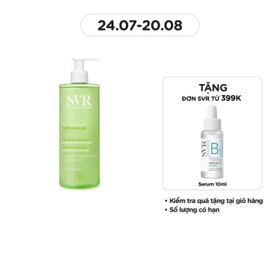 SVR Gel Rửa Mặt SVR Sebiaclear Gel Moussant Không Chứa Xà Phòng Cho Da Dầu Mụn 400ml