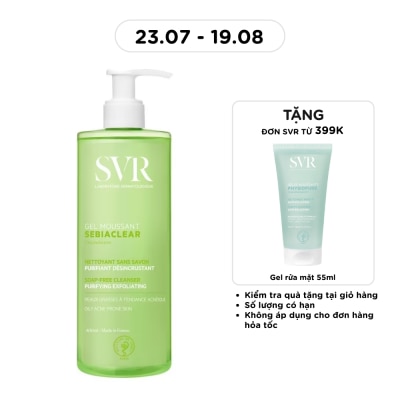 SVR - Gel Rửa Mặt SVR Sebiaclear Gel Moussant Không Chứa Xà Phòng Cho Da Dầu Mụn 400ml image