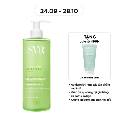 SVR Gel Rửa Mặt SVR Sebiaclear Gel Moussant Không Chứa Xà Phòng Cho Da Dầu Mụn 400ml image